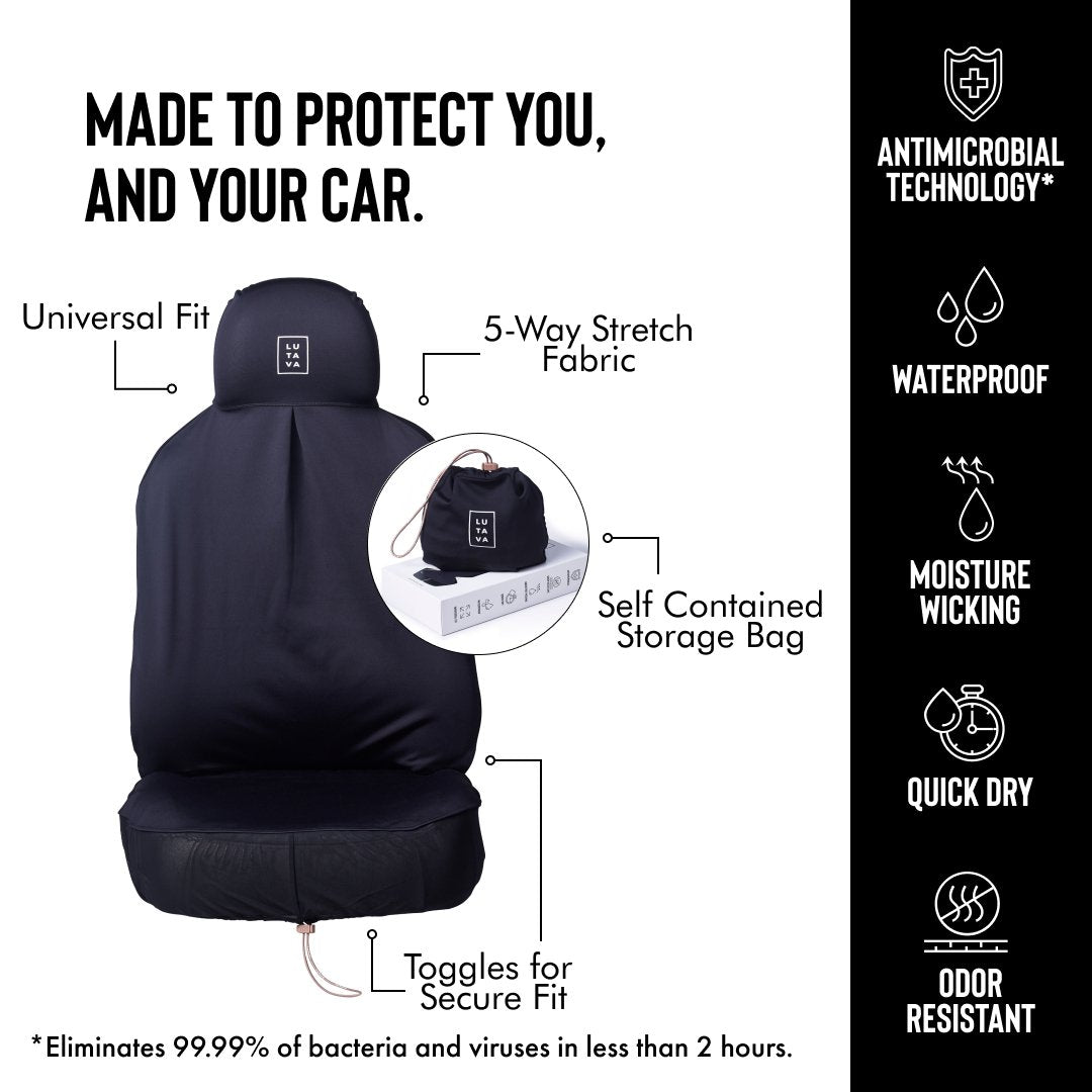 Antimicrobial Car Slip Cover + The Charcoal Towel Bundle - Lutava