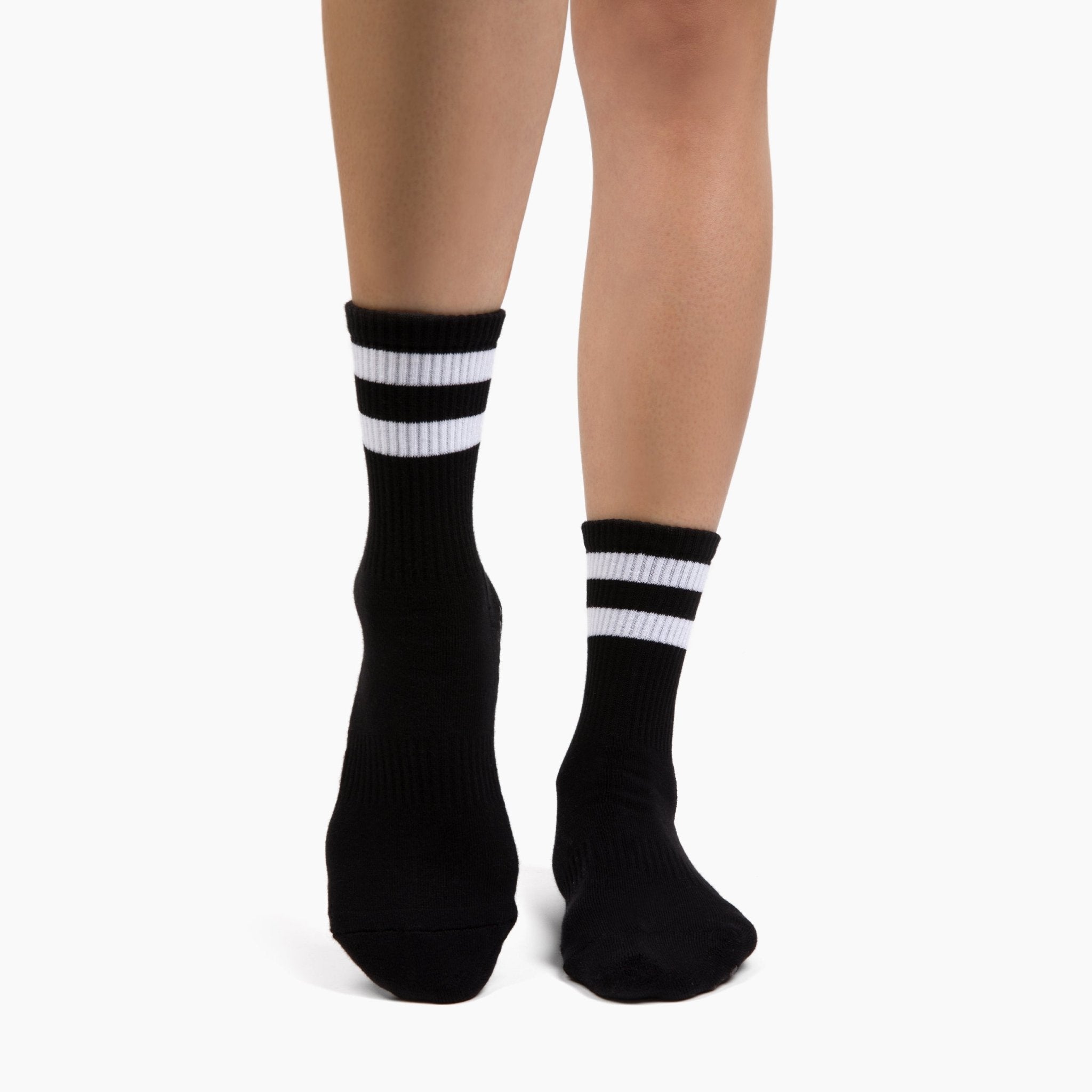 Antimicrobial Grip Sock - Black Crew with Black Grip - Lutava