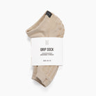 Antimicrobial Grip Sock - Tan Open Toe Ankle with Clear Grip - Lutava